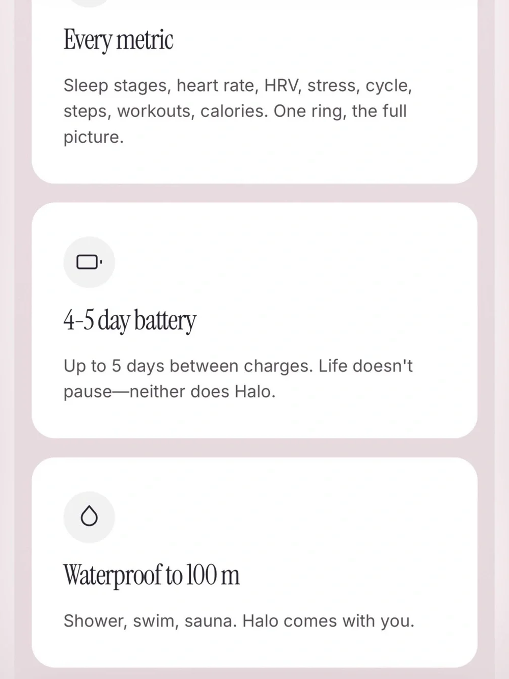 Halo Ring 4 Smart Sleep & Activity Ring - Rose Gold